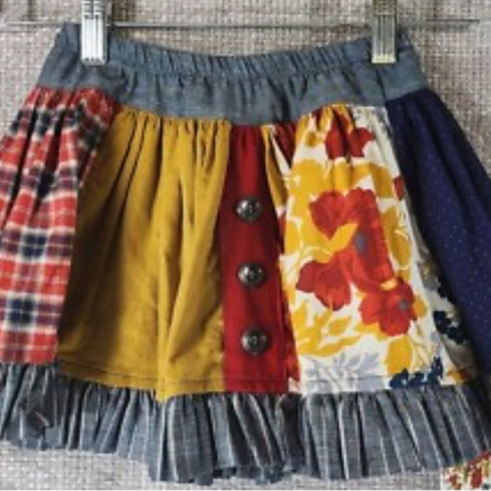 Colorful Patchwork girls persnickety Skirt 8